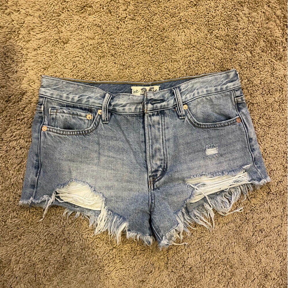 Free people Jean shorts with fringing